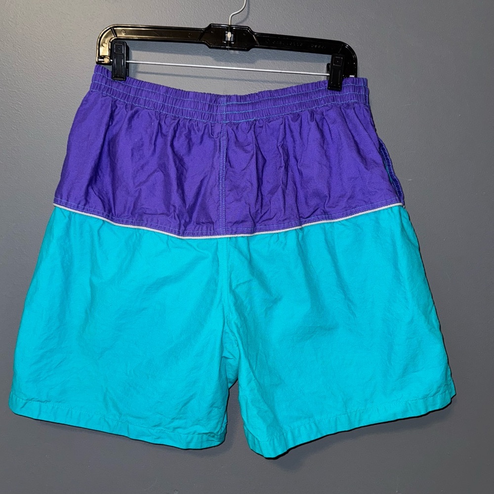 Vintage 80s 90s Trend Basic Editions Color-block Lined Swim Shorts Large Y2K